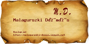 Malagurszki Dömös névjegykártya